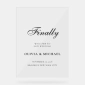 Finally Black Script 結婚's Welcome アクリルサイン (正面)