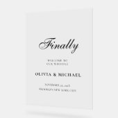Finally Black Script 結婚's Welcome アクリルサイン (傾斜)