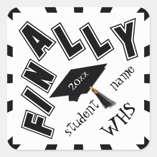 FINALLY! Congrats to the Grad! スクエアシール (正面)