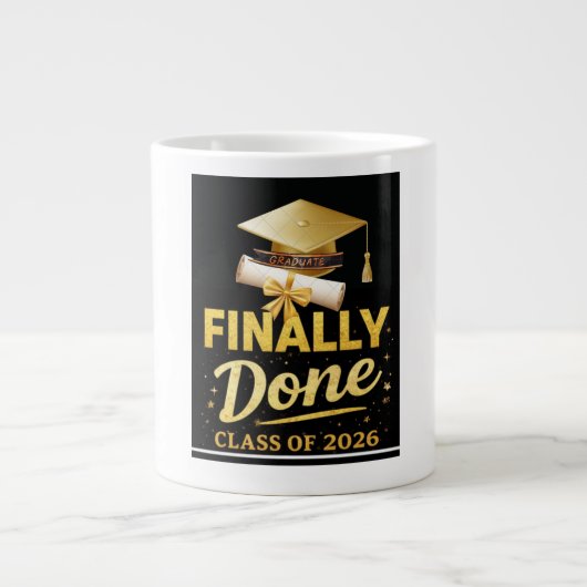 Finally Done Class of 2026 Graduation Design | Bla ジャンボコーヒーマグカップ (正面)