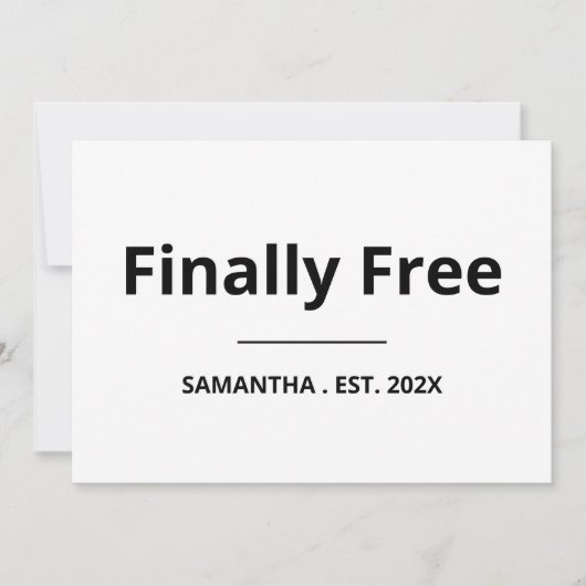 Finally Free Funny Retirement カード (正面)