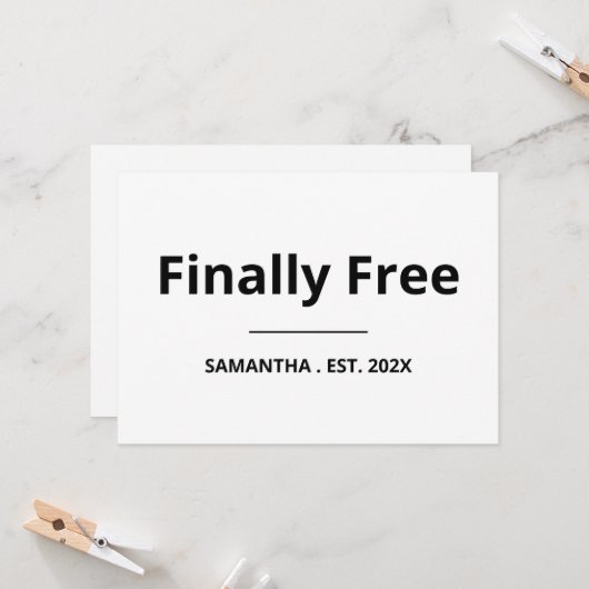 Finally Free Funny Retirement カード (正面/裏面インサイチュ)