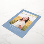 Finally Gold Foil on Blue卒業発表 箔招待状 (回転した状態)