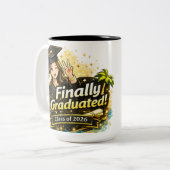 Finally Graduated Mug Class of 2026 Gift  ツートーンマグカップ (正面左)
