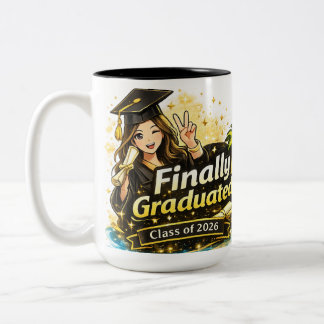 Finally Graduated Mug Class of 2026 Gift  ツートーンマグカップ