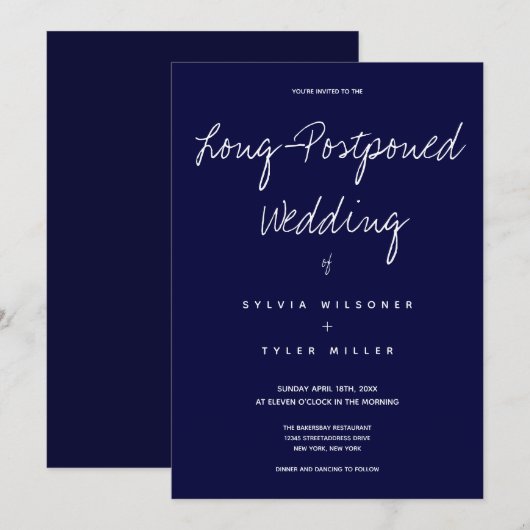 Finally Happening 結婚's Dark Blueタイポグラフィ (正面/裏面)