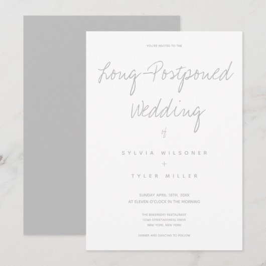 Finally Honing結婚's White Grayタイポグラフィ (正面/裏面)