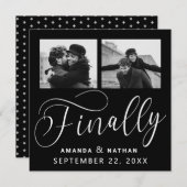 Finally Minimalist結婚の2枚の写真Save the Date セーブザデート (正面/裏面)