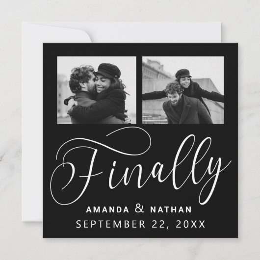 Finally Minimalist結婚の2枚の写真Save the Date セーブザデート (正面)