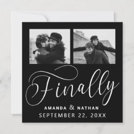 Finally Minimalist結婚の2枚の写真Save the Date セーブザデート