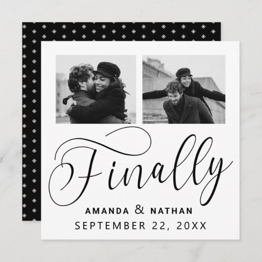 Finally Minimalist結婚の2枚の写真Save the Date セーブザデート (正面/裏面)