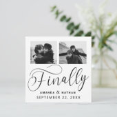 Finally Minimalist結婚の2枚の写真Save the Date セーブザデート (スタンド正面)