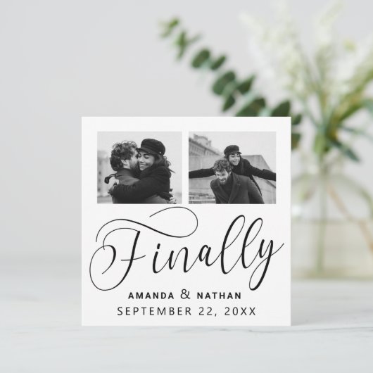 Finally Minimalist結婚の2枚の写真Save the Date セーブザデート (スタンド正面)