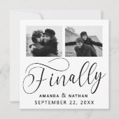 Finally Minimalist結婚の2枚の写真Save the Date セーブザデート (正面)