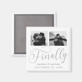 Finally Minimalist結婚の2枚の写真Save the Date マグネット (正面/裏面)