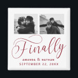 Finally Minimalist結婚の2枚の写真Save the Date マグネット<br><div class="desc">それは待つ価値があり、今ではあなたは最終的にあなたの保存日を送信する準備ができている！このミニマルな結婚式は、日付の磁石を除いて完全にシンプルまだすごいだ。自分のデザイン、名前、日付を追加して、写真を簡単にパーソナライズ結婚する。一致する項目はコレクション内に見つかる。</div>