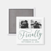 Finally Minimalist結婚の2枚の写真Save the Date マグネット (正面/裏面)