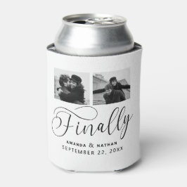 Finally Minimalist結婚の2枚の写真Save the Date 缶クーラー