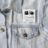 Finally Minimalist結婚の2枚の写真Save the Date 缶バッジ (インサイチュ)