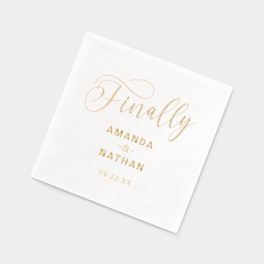 Finally Minimalist Script 結婚's 箔ナプキン (左)