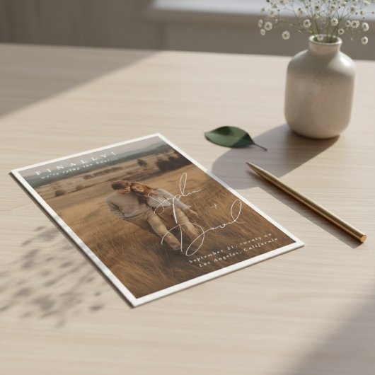 Finally Script Elegant NAMES Photo Wedding セーブザデート