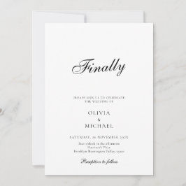 Finally Script Minimalist Wedding Invitation 招待状