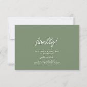 Finally Script Sage Green Wedding Save the Date セーブザデート (正面)