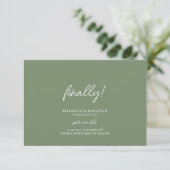 Finally Script Sage Green Wedding Save the Date セーブザデート (スタンド正面)