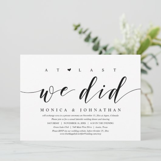 Finally, We're Married, Intimate Wedding Celebrati 招待状 (スタンド正面)