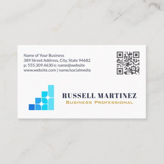 Finance Corporate Logo | QRコード 名刺 (正面)