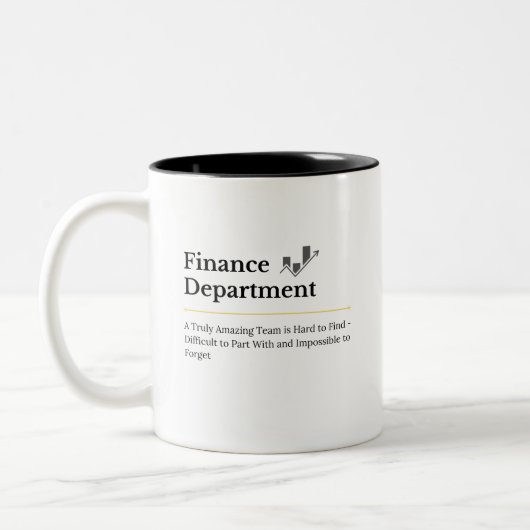 Finance Department Appreciation Quote Personalized ツートーンマグカップ (左)