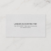 Finance Logo | Accountant Record Keeping Books 名刺 (裏面)