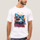 Finance Shark Tシャツ – 漫画クールデザイン (正面)