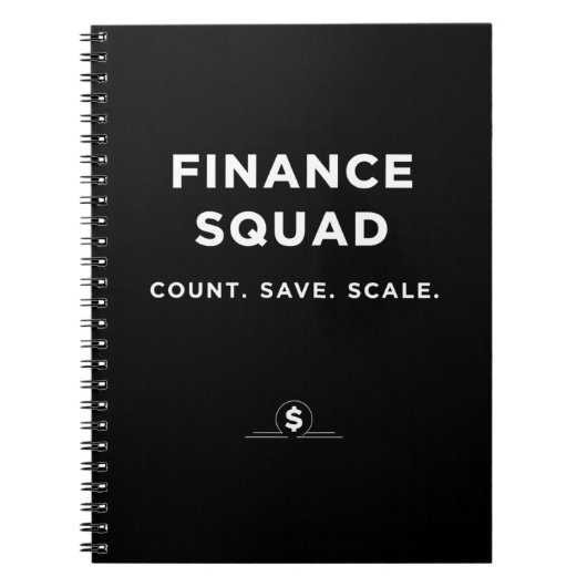 Finance Squad – 数えろ。貯めろ。拡大せよ ノートブック (正面)