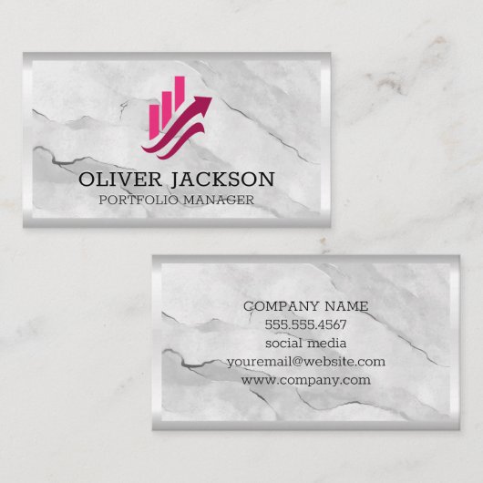 Finance | Stocks Bar Graph | Stone 名刺 (正面/裏面)