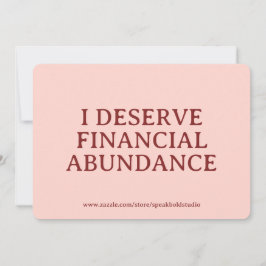Financial Abundance Affirmation Custom Card Gift シーズンカード