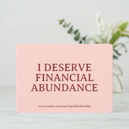 Financial Abundance Affirmation Custom Card Gift シーズンカード (スタンド正面)