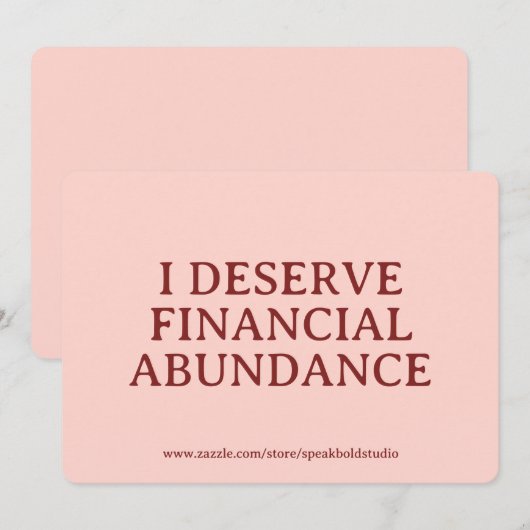 Financial Abundance Affirmation Custom Card Gift シーズンカード (正面/裏面)