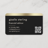 Financial Advisor Black Gold QR Code 名刺 (裏面)