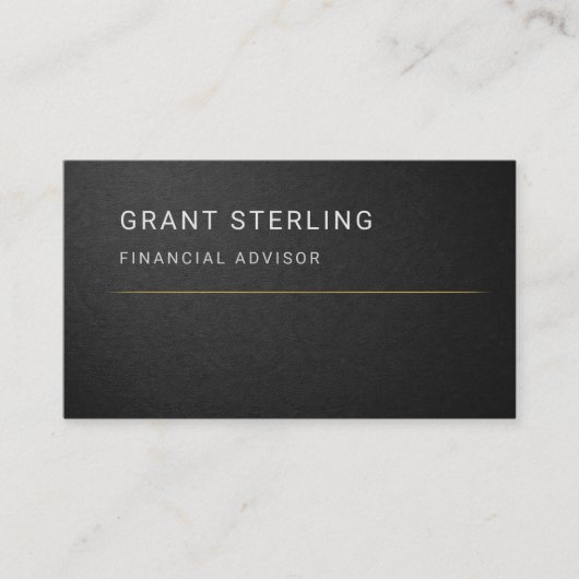 Financial Advisor Black Professional 名刺 (正面)