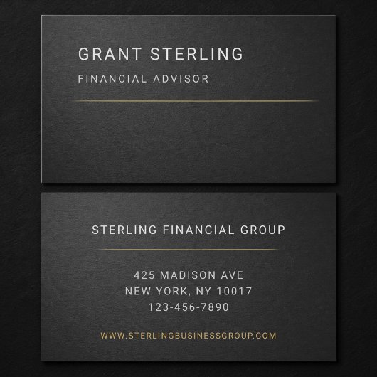 Financial Advisor Black Professional  名刺