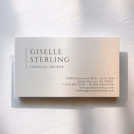 Financial Advisor Brushed Metal 名刺