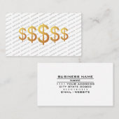 Financial Advisor Dollar Symbol Money Management 名刺 (正面/裏面)