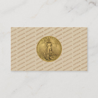 Financial Advisor Gold Coin Money Management Pro 名刺