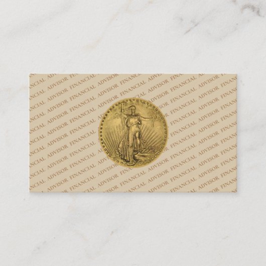 Financial Advisor Gold Coin Money Management Pro 名刺 (正面)