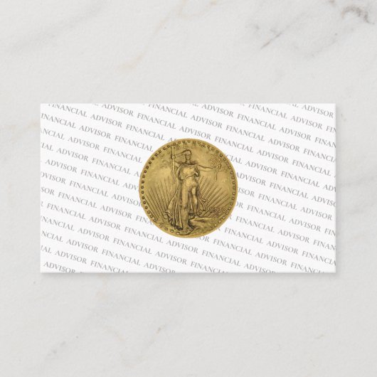 Financial Advisor Money Management Gold Coin Pro 名刺 (正面)