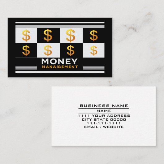 Financial Advisor Money Management Wealth Strategy 名刺 (正面/裏面)