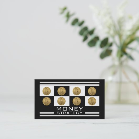 Financial Advisor Money Strategy Wealth Management 名刺 (スタンド正面)