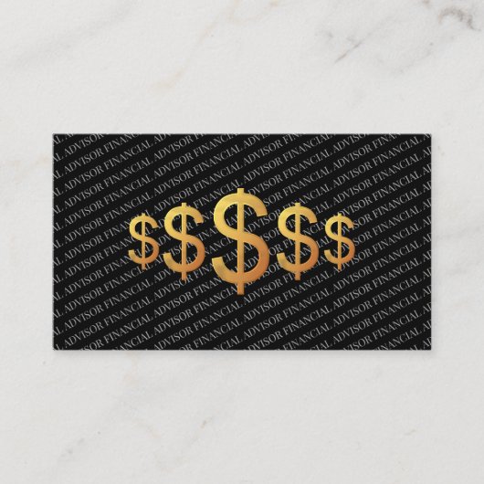 Financial Advisor Money Wealth Management Gold 名刺 (正面)