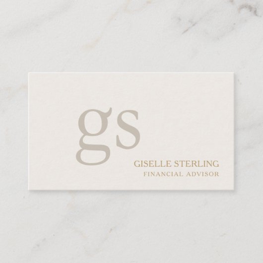 Financial Advisor Monogram Professional 名刺 (正面)